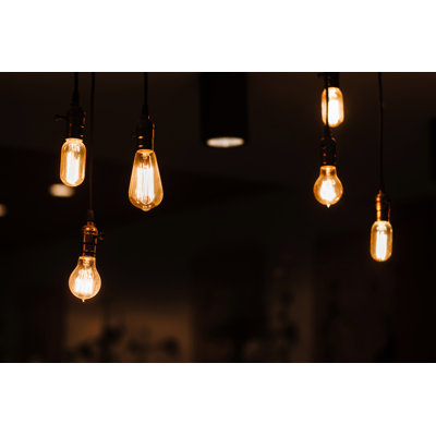 Edison Lamps Hanging - Wrapped Canvas Print