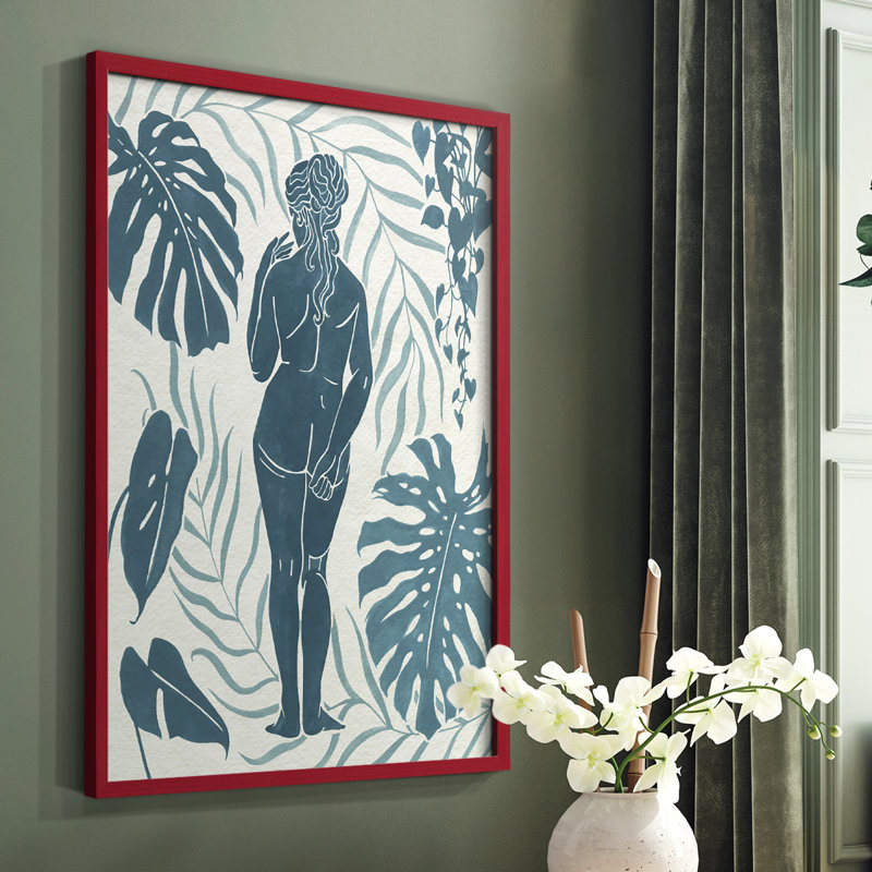 Moon Gazer III, reproduction encadrée - bois massif, Rouge, H 10 po x l 8 po