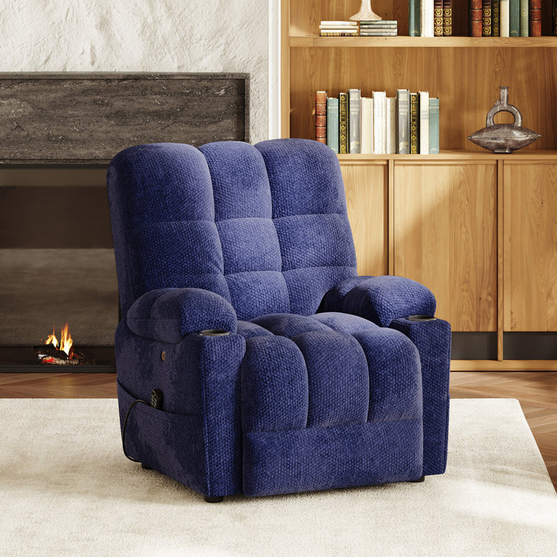Power Lift Recliner Chair With Heat & Massage, Oversized Seat, USB Charging, And Modern Upholstery – Electric Lift Assist For Living Room