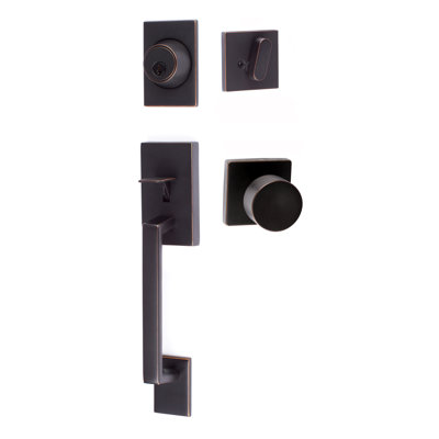 Koln Handleset with Square Thumb Turn, Bergen Square Handleset Trim