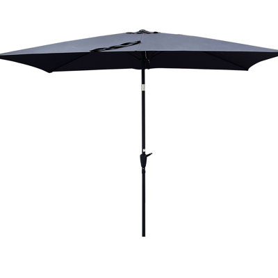 9x6ft Patio Umbrella Outdoor, Modern Style With Vented Top And Crank Tilt Function For Garden Backyard 6x9ft Outdoor Construction, Waterproof Fabric Mechanism
