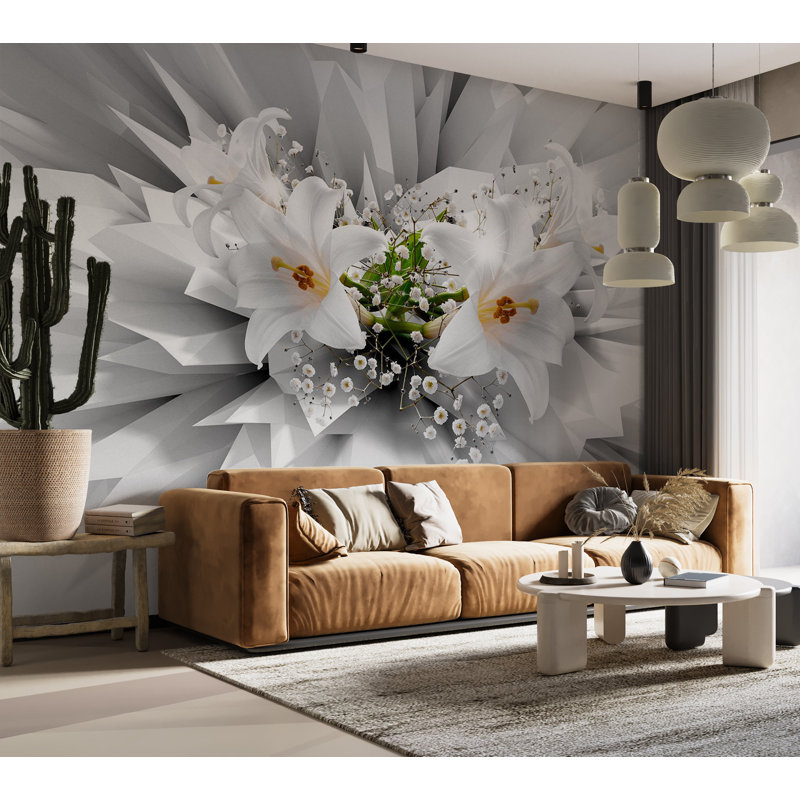 Papier peint floral - Explosion florale, L 82 po x l 118 po