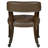 Wexford Collection Mid-Century Modern Upholstered Dining Chair, Faux Leather Wood Accent Chair with Arms and Casters, Single Dining Chair for Dining Room, Vanity or Office-10272573-49655571