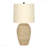 Table Lamp - 25" Rattan Table Lamp with Beige Linen Shade, Tropical Style