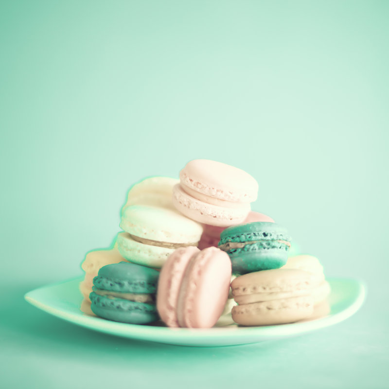 Macaroons on a Plate 1 Piece Wrapped Canvas Wall Art, 91cm H x 91cm W