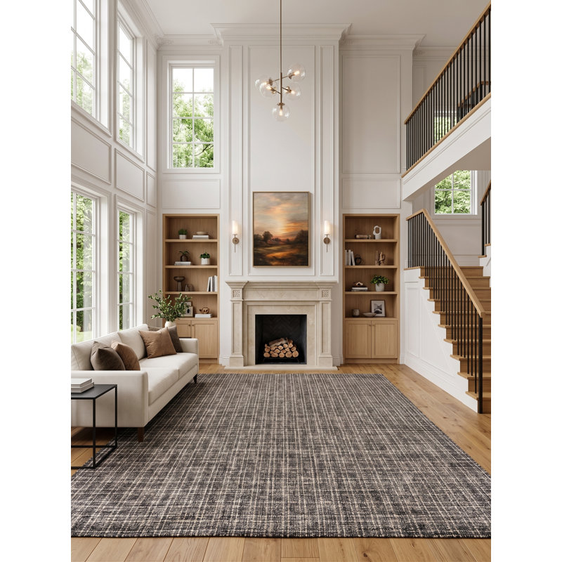 Struttura Rectangle Area Rug in Black/Natural, Rectangle 5' x 8'