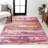 Lasley Contemporary POP Modern Abstract Brushstroke Pink/Cream Rug-1744167651