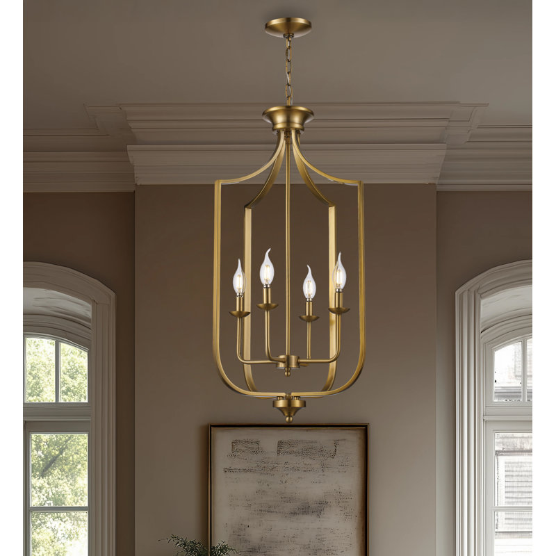 4-Light Chandelier, Grand, Or antique