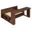 Lit de jour double avec bureau amovible, table d'appoint hydraulique-536310526
