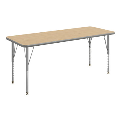 Commercial Adjustable Height Rectangular Activity Table with Short Legs