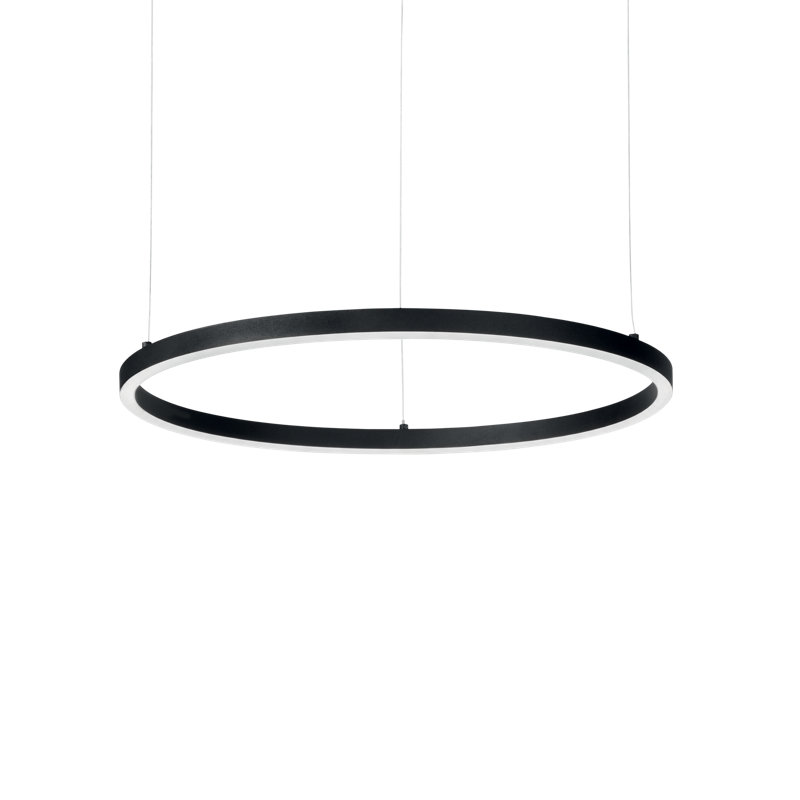1 - Light Geometric LED Chandelier, Black, 205cm H x 70.5cm W x 70.5cm D