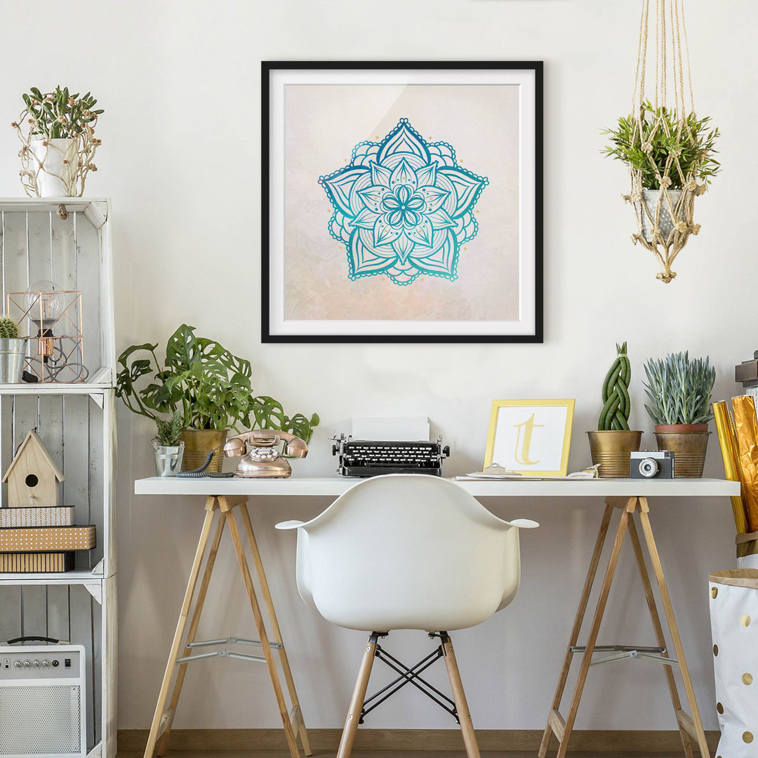 Poster Mandala in Gold / Blau