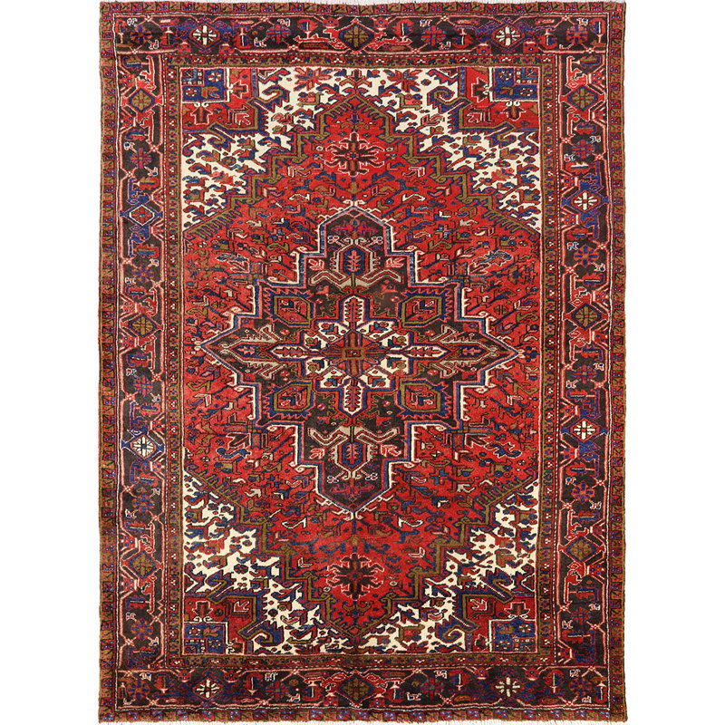 Tapis oriental crème / rouge / bleu Harrisonburg, Rectangle 7 pi x 9 pi