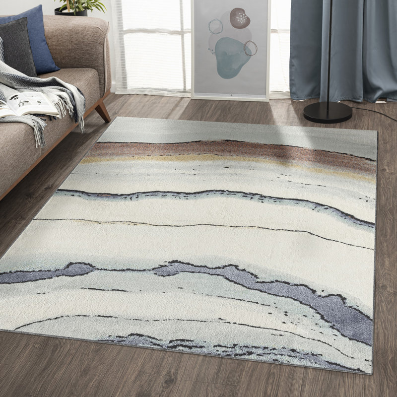 Dahlia Multicolor Modern Marbled Area Rug, Rectangle 7'6" x 10'