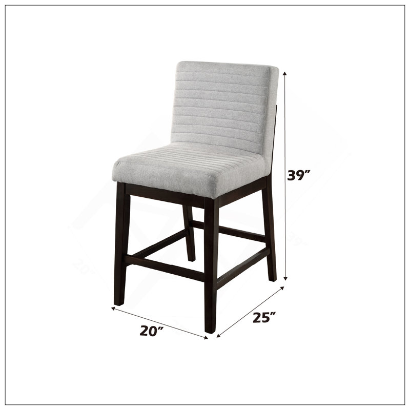 Ensemble de chaises à hauteur de comptoir Edwyn en lin et espresso gris (ensemble de 2)