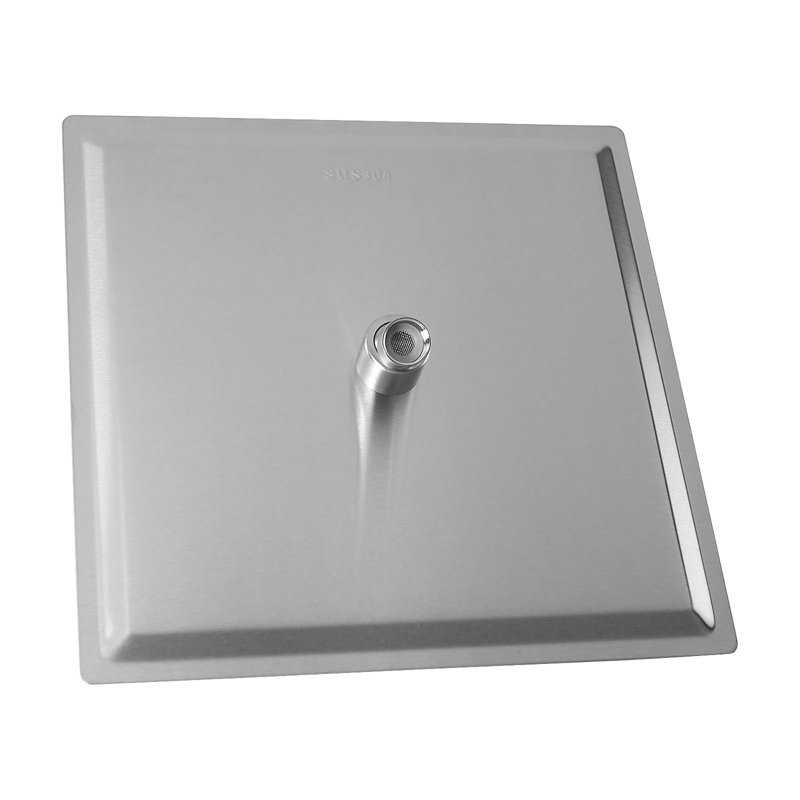 Douche carrée à haut débit en acier inoxydable, Nickel brossé