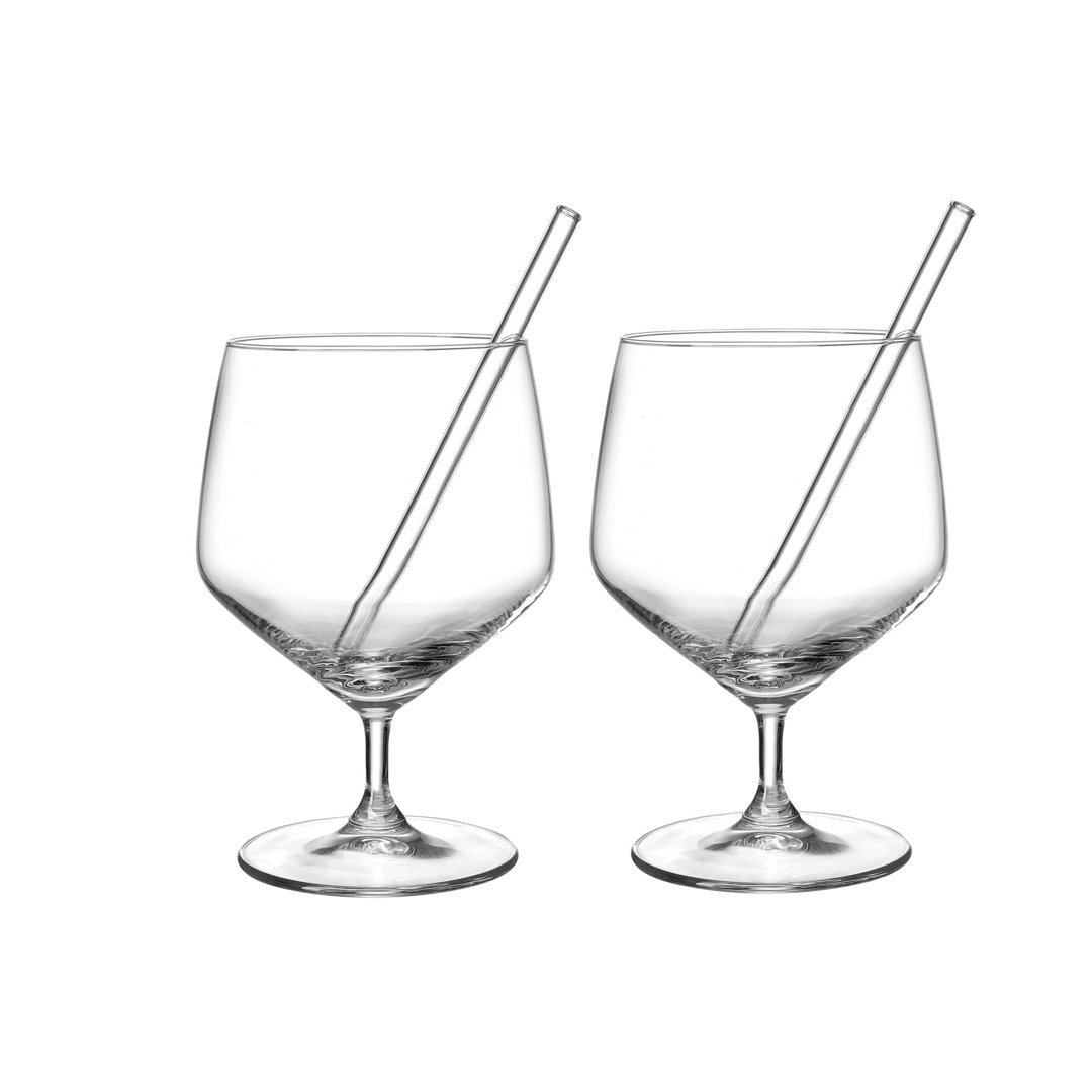 Ginglas-Set 4-teilig 650 ml mit Glashalm Soda