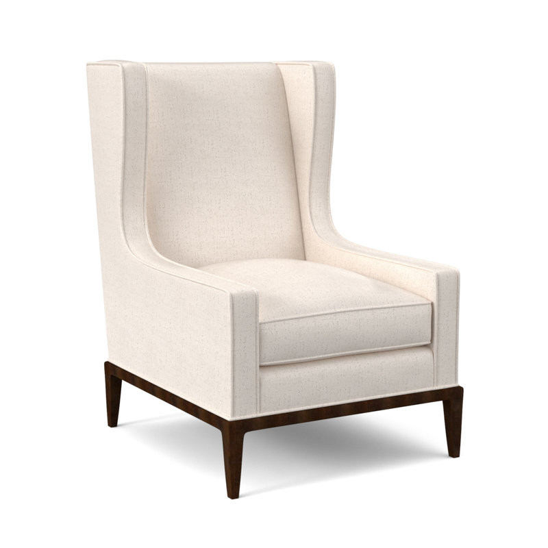 Fauteuil à oreilles 28 po Claxton, Noyer américain, Ivoire de Venise