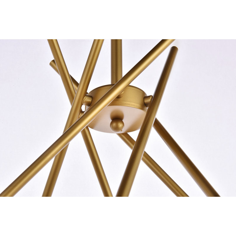 Gadberry 6 - Light Dimmable Bulb Chandelier, Brass