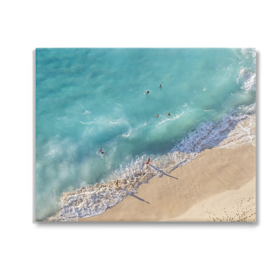 Aerial Beach View Canvas Wall Art Design By Richard Silver