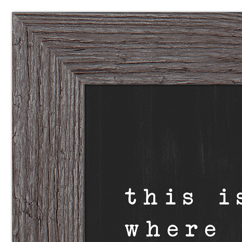 «Where We Gather», reproduction encadrée, H 11 po x l 14 po x P 0,75 po, gris