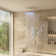 3-Function LED Light Thermostatic Rainfall Shower System with 6 Body Jets and Rough-in Valve