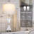 28" Modern Glass USB Table Lamp Set Built-In Outlet, Bulb Included