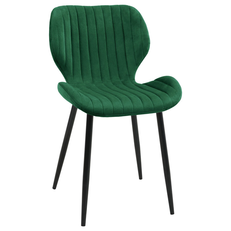 Montegut 47cm H Tufted Velvet Upholstered Upholstered Back Side Chair in Green