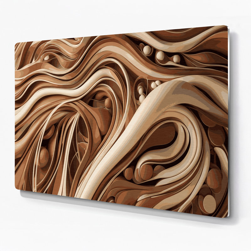 «Biomorphic Abstraction 50», art mural en métal brun, H 11 po x l 14 po