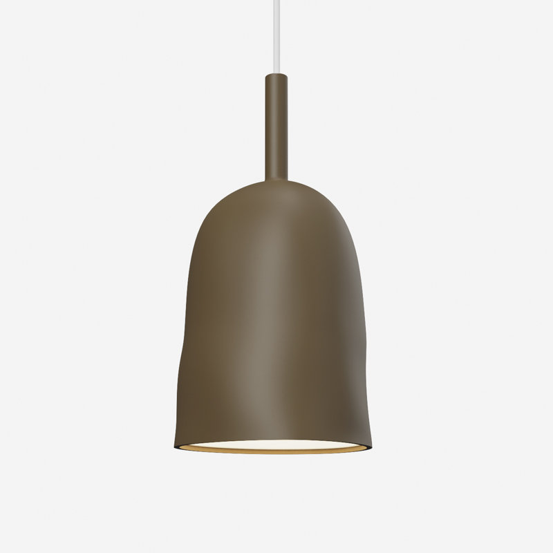 Vessel Pendant Light, 18" H x 14.5" W x 9" D, Walnut, White