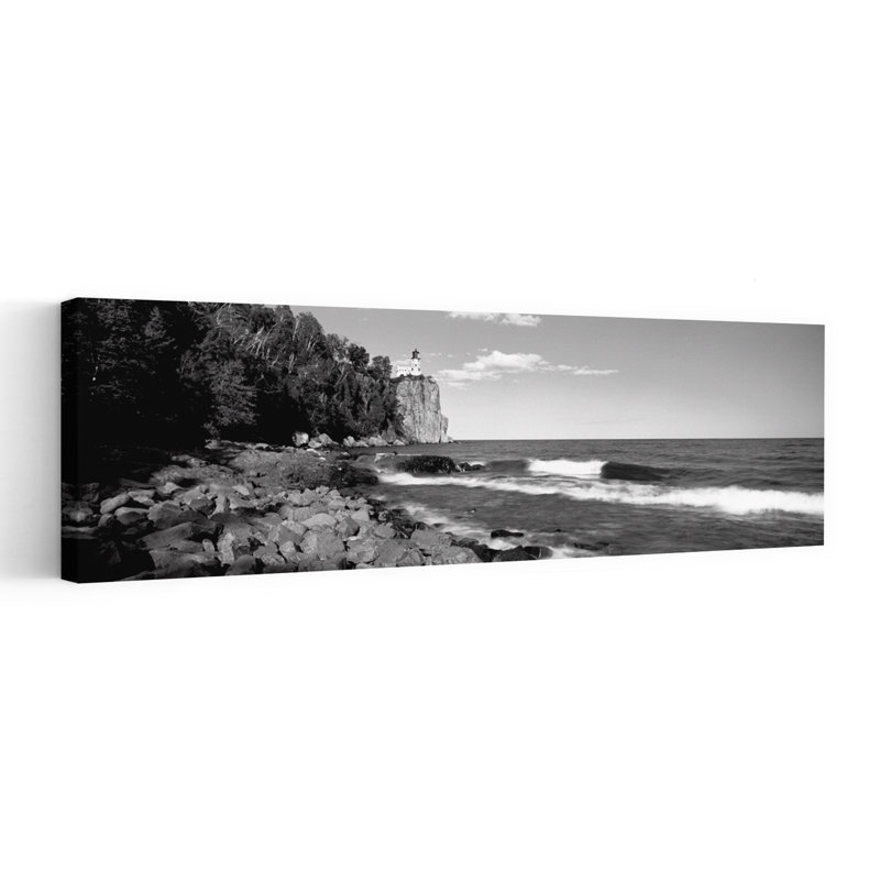 Lighthouse On A Cliff Split Rock Lighthouse Lake Superior Minnesota USA by Dan Merkel - Wrapped Canvas Panoramic Print