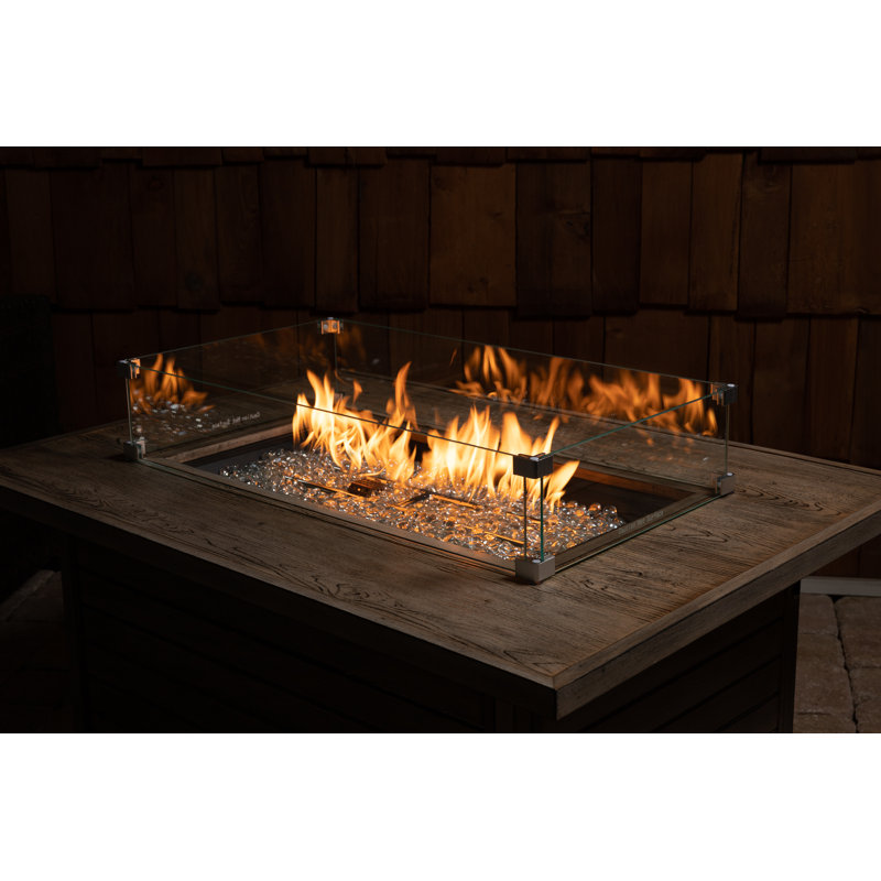 Clear Tempered Glass Wind Guard for Rectangular Fire Pits