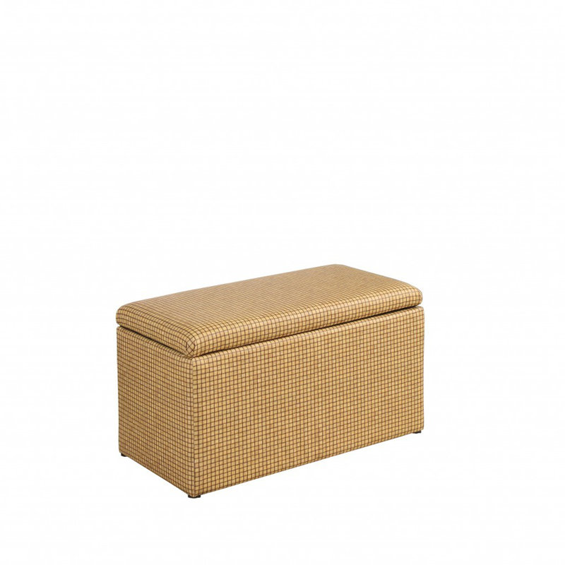 Banc rembourré en similicuir de 17 po jaune et brun avec plateau rabattable Gracie Mills