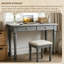 Ensemble de bureau en bois massif d'hévéa bleu-gris American Light Luxury-129862526