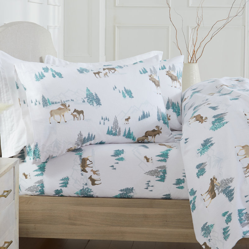 Ensemble de literie en flanelle 100 % coton, Ensemble de drap pour lit très grand avec drap-ho