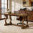 63" Solid Wood Executive Desk, Large Computer Desk with Diamond Parquetry Top and S-Scroll Legs