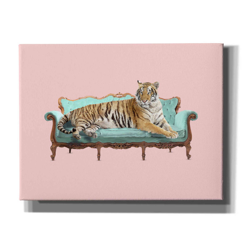 «Lazy Tiger» par Robert Farkas - impression sur toile tendue, H 26 po x l 34 po x P 1,5 po