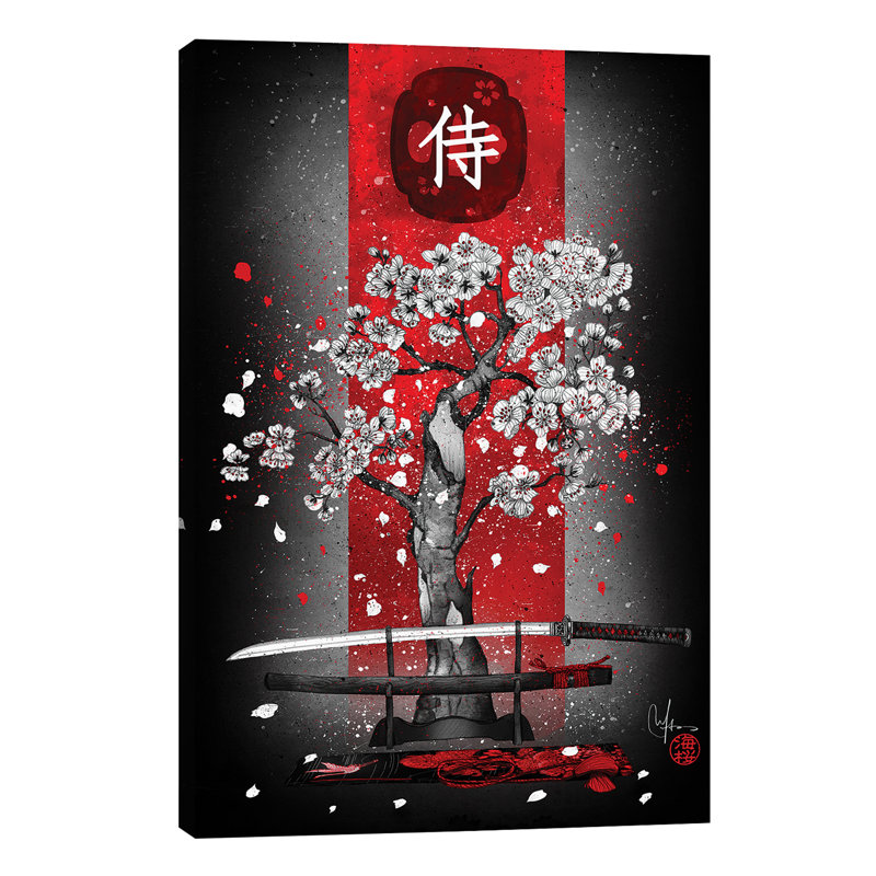 Samurai by Marine Loup - Wrapped Canvas Painting, 66.04 cm H x 45.72 cm W x 1.91 cm D