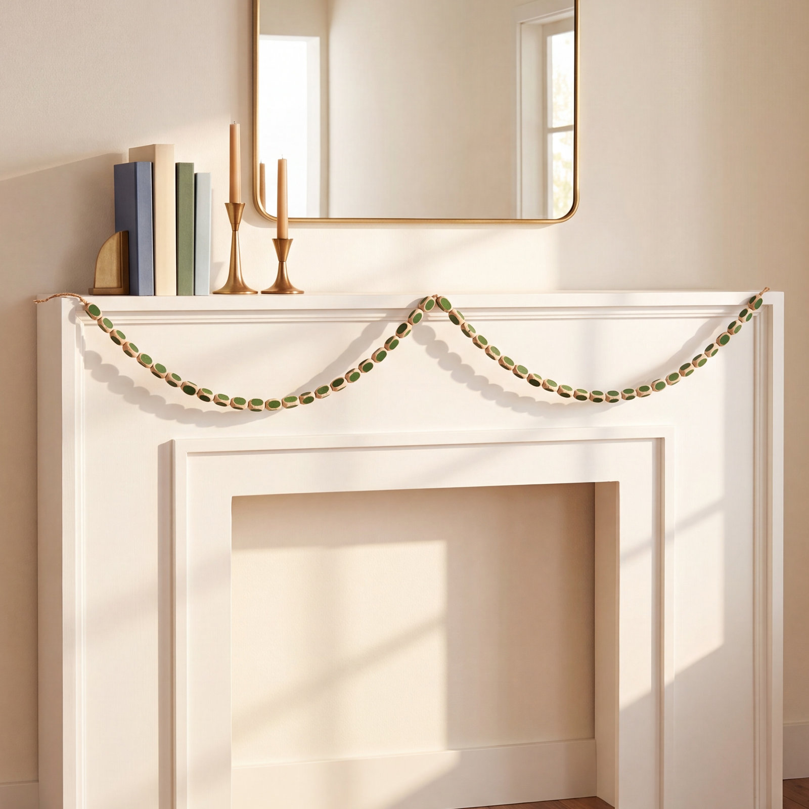 Berardo Bead Novelty Garland, Dark Green