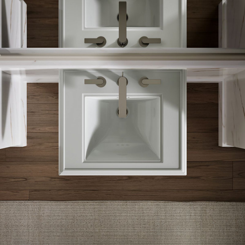 Memoirs® 26.375" Tall Rectangular Pedestal Bathroom Sink with Overflow, Sandbar, 4" Centers