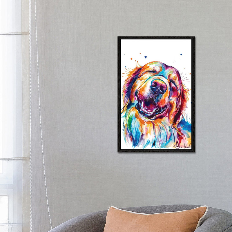 Golden Smile by Weekday Best - Gallery-Wrapped Canvas Giclée on Canvas, 66.04 cm H x 45.72 cm W, Black Framed
