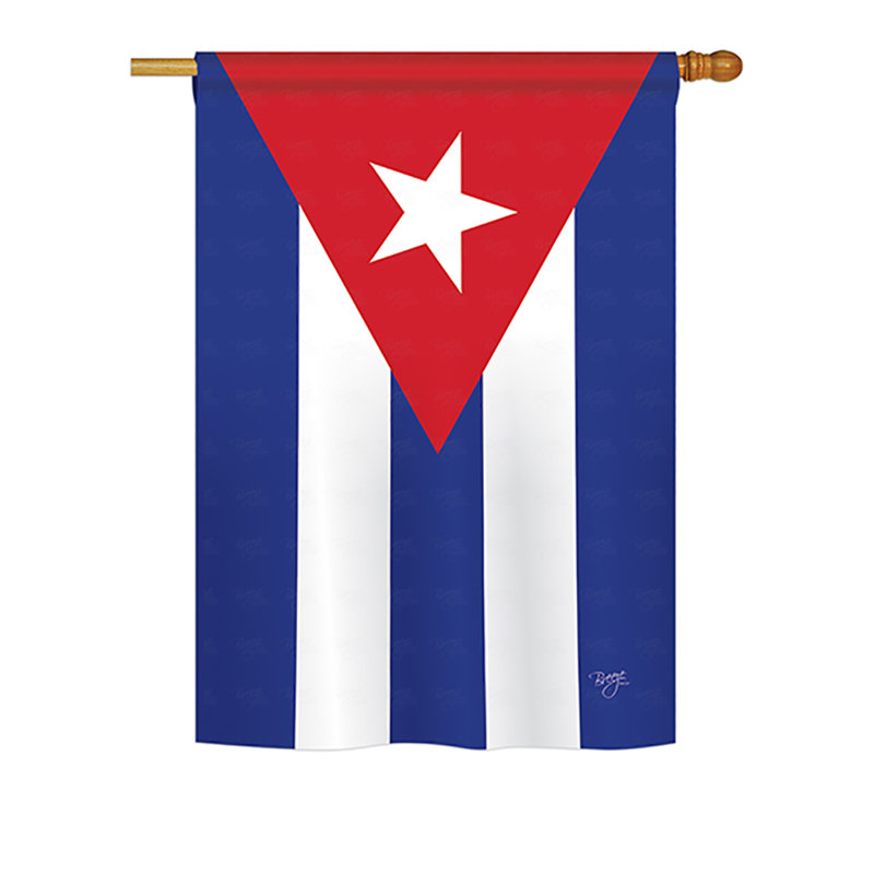 Drapeau de maison en polyester 2 côtés cuba, H 18,5 po x l 13 po