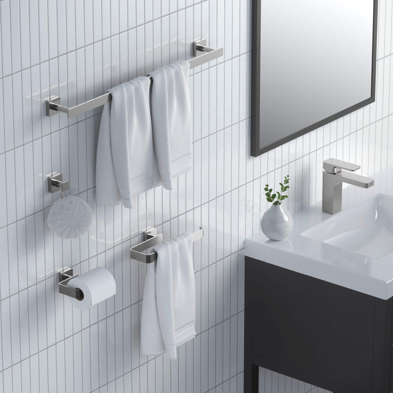 Blaze 4 - Piece Bathroom Hardware Set, Brushed Nickel