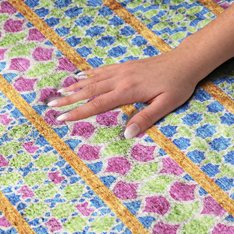 Tapis bohème shggy de rêve lavable à la machine de qualité supérieure, Rosé, 1'8" x 2'6"
