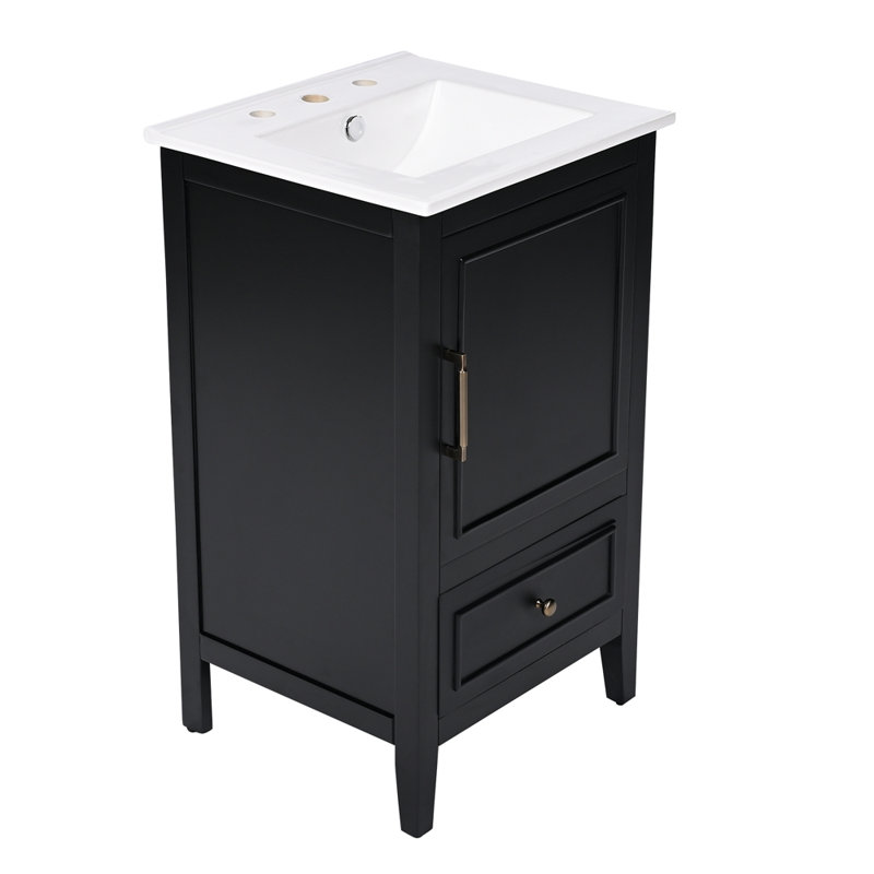 20" Bathroom Vanity with Sink, Black