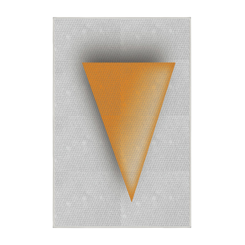 Tapis gris/zone orange à motifs, Rectangle 2 pi x 4 pi