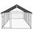 vidaXL Dog Kennel Silver Galvanized steel, polyethylene Large Durable 236.2" x 78.7" x 59.1"