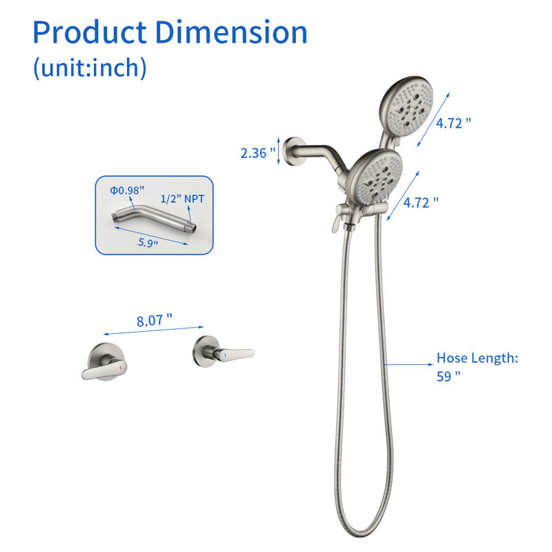 Dual Function Complete Shower System, Brushed Nickel