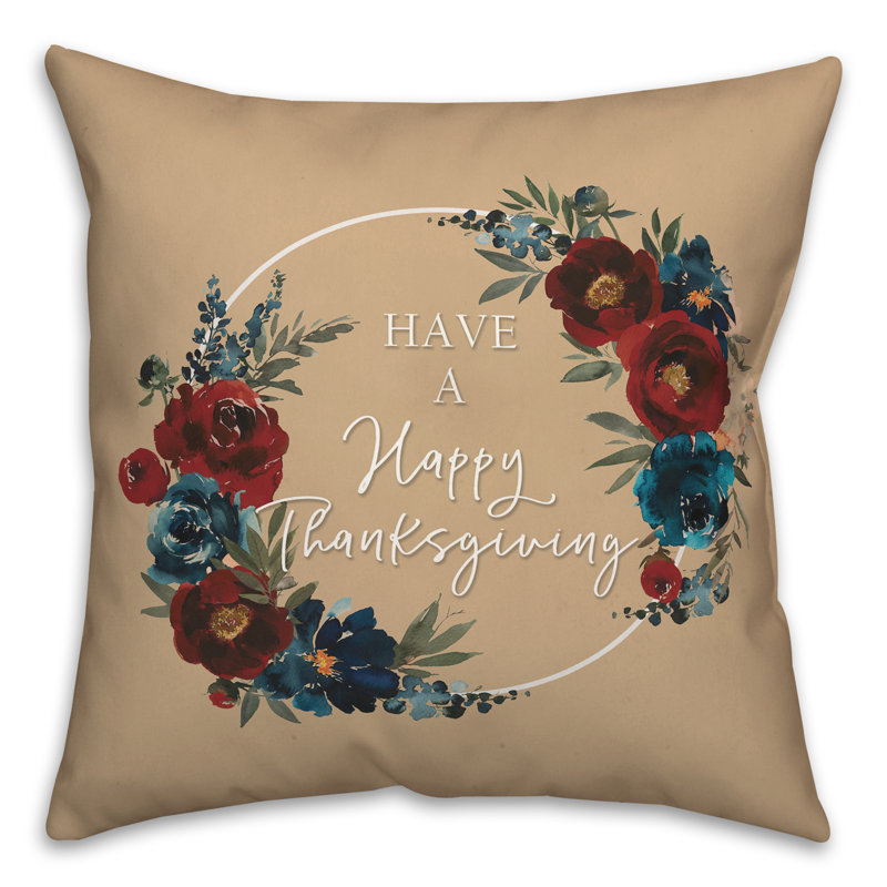 Coussin Happy Happy Thanksgiving, H 20 po x l 20 po