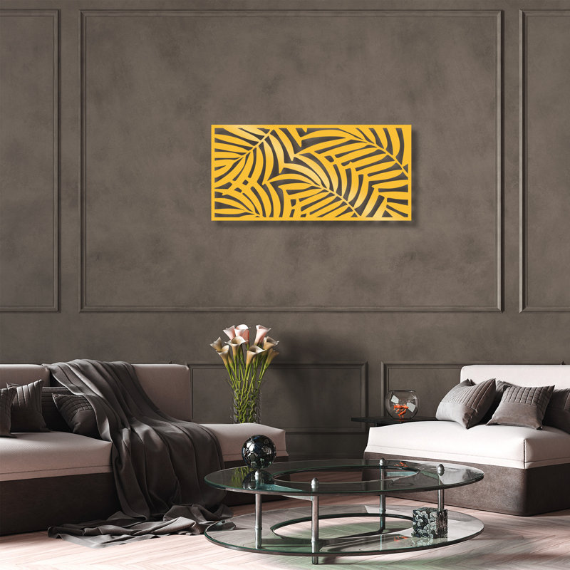 Elegant Gold Decorative Metal Wall Accessory, 39.4 x 18.9 inches | 100% Metal Construction, Thickness: 0.06 inches | Easy Wall Mounting, Perfect for Living Room & Office Decor, Stylish & Durable Design